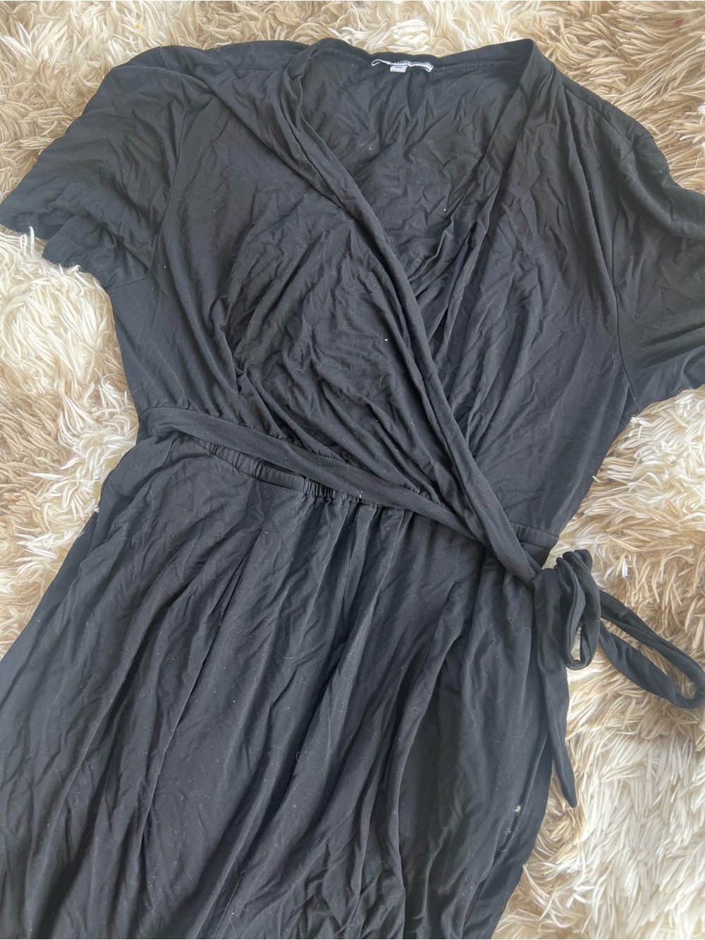 Maternity Black Wrap-Style Short Sleeve jumper xl